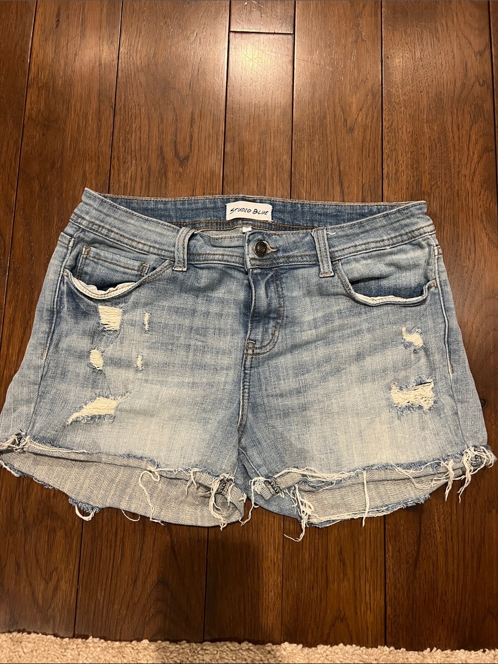Studio Light Blue Distressed Denim Cutoff Shorts women 29